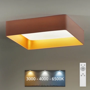 Brilagi - LED Димируем плафон VELVET SQUARE LED/24W/230V 3000/4000/6500K + дистанционно управление розов