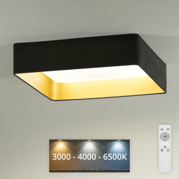 Brilagi - LED Димируем плафон VELVET SQUARE LED/24W/230V 3000/4000/6500K + дистанционно управление сив