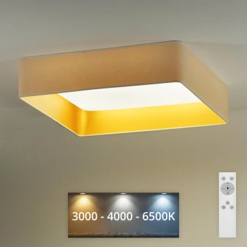 Brilagi - LED Димируем плафон VELVET SQUARE LED/24W/230V 3000/4000/6500K + дистанционно управление кремав