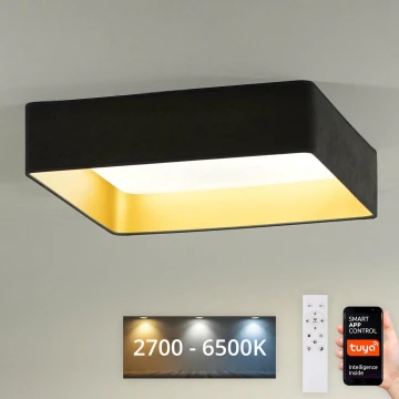 Brilagi - LED Димируем плафон VELVET SQUARE SMART LED/36W/230V 2700-6500K Wi-Fi Tuya + дистанционно управление сив