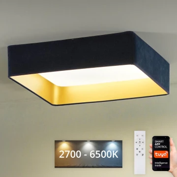 Brilagi - LED Димируем плафон VELVET SQUARE SMART LED/36W/230V 2700-6500K Wi-Fi Tuya + дистанционно управление тъмносин