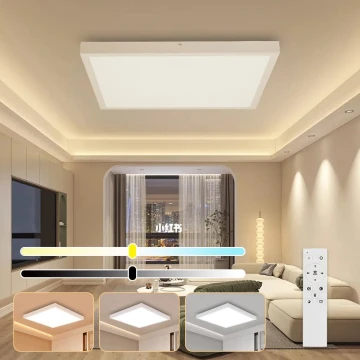 Brilagi - LED Димируем плафон за баня FRAME SMART LED/50W/230V 3000-6000K IP44 бял + дистанционно управление