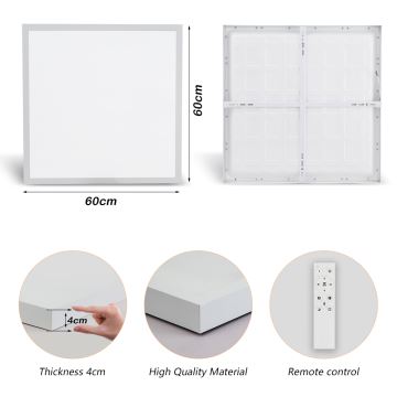 Brilagi - LED Димируем плафон за баня FRAME SMART LED/50W/230V 3000-6000K IP44 бял + дистанционно управление