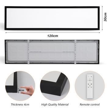 Brilagi - LED Димируем плафон за баня FRAME SMART LED/50W/230V 3000-6000K IP44 черен + дистанционно управление