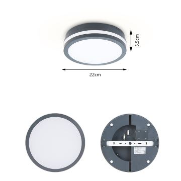 Brilagi - LED Екстериорна лампа BENE LED/18W/230V Ø 22 см антрацит IP54