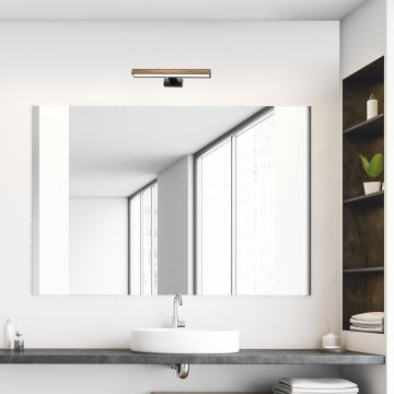 Brilagi - LED Лампа за огледало в баня WOODY MIRROR LED/8W/230V IP44 дъб/черен