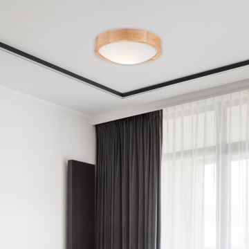 Brilagi - LED Плафониера CARVALHO SLIM 1xE27/60W/230V дъб Ø 27 см