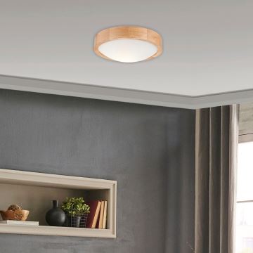 Brilagi - LED Плафониера CARVALHO SLIM 1xE27/60W/230V дъб Ø 27 см