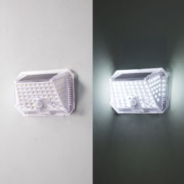 Brilagi - LED Соларен аплик със сензор WALLIE LED/4W/5,5V 6500K IP64 сребрист