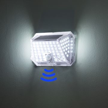 Brilagi - LED Соларен аплик със сензор WALLIE LED/4W/5,5V 6500K IP64 сребрист