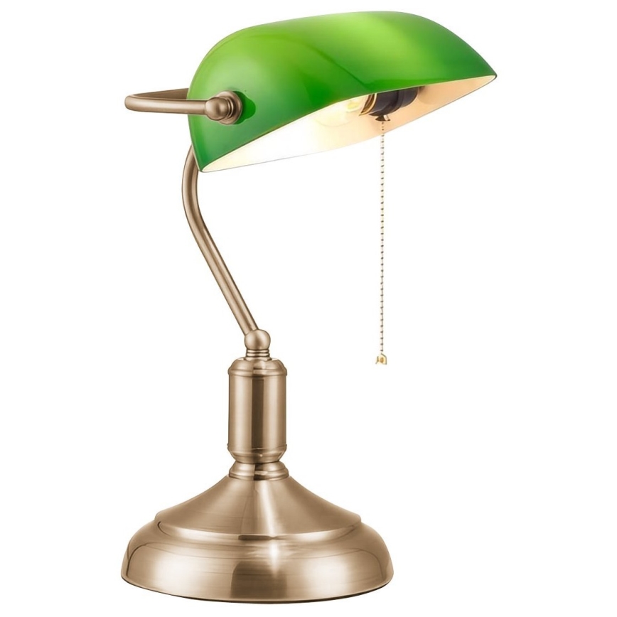 Brilagi - Настолна лампа BANK OFFICE 1xE27/60W/230V месинг/зелен