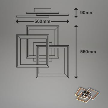 Brilo - LED Димируем полилей за повърхностен монтаж FRAME LED/45W/230V 2700-6500K + дистанционно управление