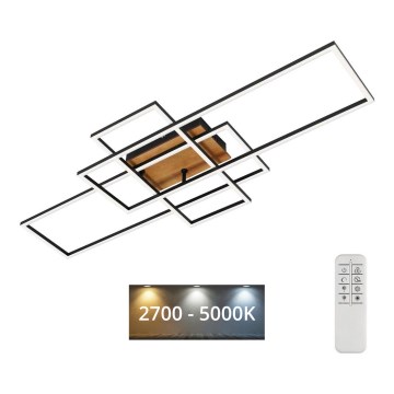 Brilo - LED Димируем полилей за повърхностен монтаж FRAME LED/51W/230V 2700-5000K черен/кафяв + дистанционно управление