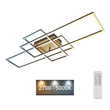 Brilo - LED Димируем полилей за повърхностен монтаж FRAME LED/51W/230V 2700-5000K кафяв/златист + дистанционно управление