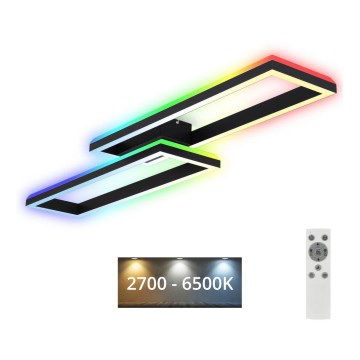 Brilo - LED RGBW Димируем полилей за повърхностен монтаж FRAME 2xLED/21W/230V 2700-6500K + дистанционно управление