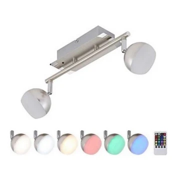 Briloner 2040-022 - LED RGB Димируема  Точково осветление, луна 2xLED/3,3W/230V + DO