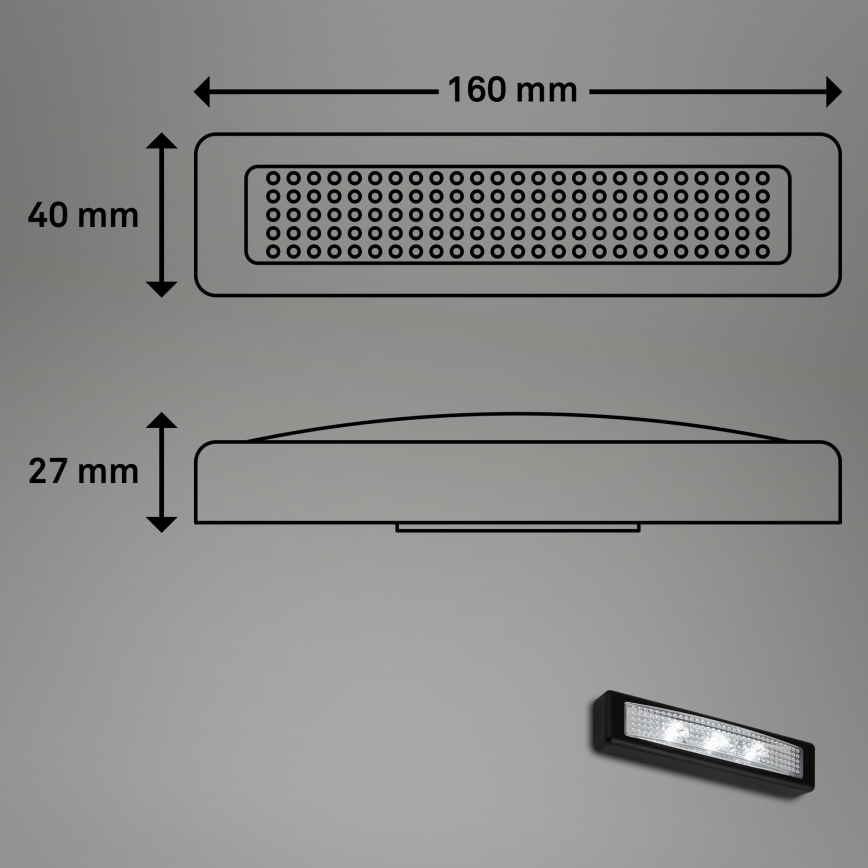 Briloner 2689-035 - LED Осветление за ориентация чрез докосване LERO LED/0,18W/3xAAA черен