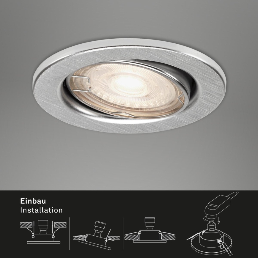 Briloner 7144-039 - К-кт 3x LED Лампа за вграждане в баня SLIDE 1xGU10/4W/230V IP23
