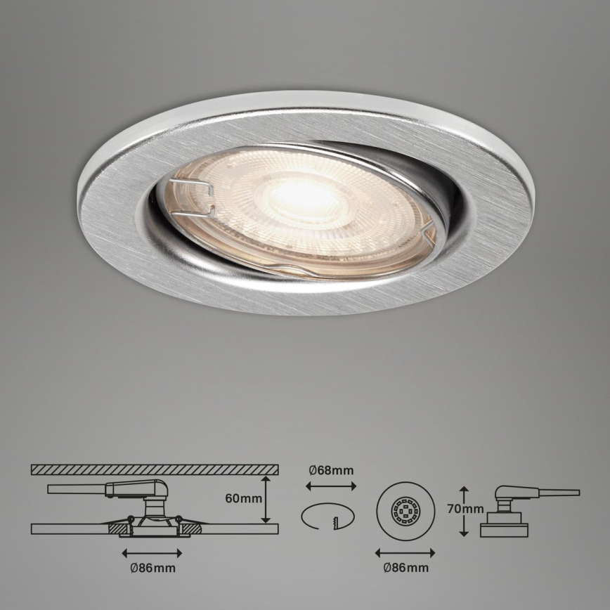 Briloner 7144-039 - К-кт 3x LED Лампа за вграждане в баня SLIDE 1xGU10/4W/230V IP23