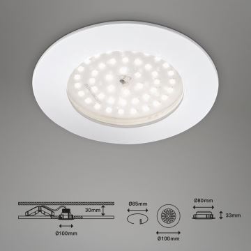 Briloner 7206-016 - LED Лампа за вграждане в баня LED/10,5W/230V IP44