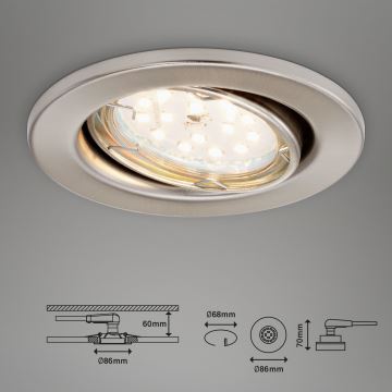 Briloner 7219-032 - К-кт 3x LED Димируема лампа за вграждане в баня 1xGU10/5W/230V IP23