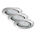 Briloner 7219-038 - К-кт 3x LED Димируема лампа за вграждане в баня 1xGU10/5W/230V IP23