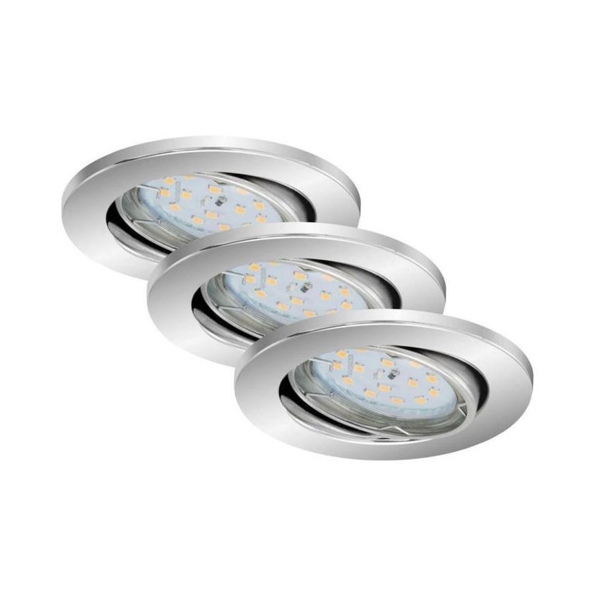 Briloner 7219-038 - К-кт 3x LED Димируема лампа за вграждане в баня 1xGU10/5W/230V IP23