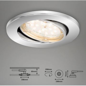 Briloner 7219-038 - К-кт 3x LED Димируема лампа за вграждане в баня 1xGU10/5W/230V IP23