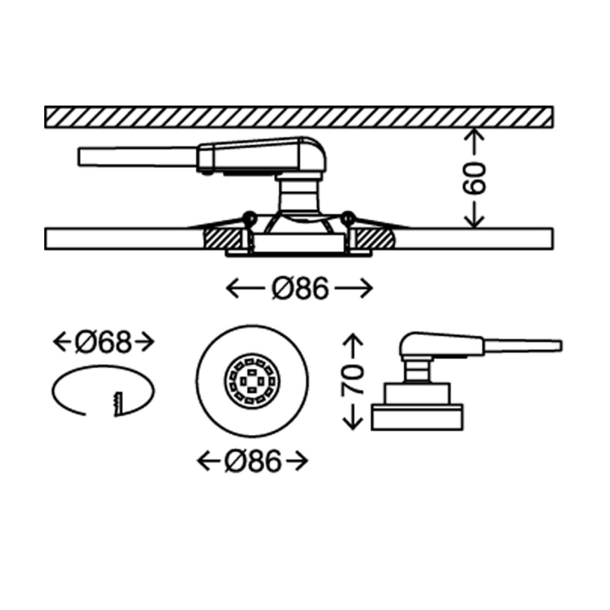 Briloner 7220-038 - К-кт 3бр. LED лунички за вграждане в баня FIT 1xGU10/5W/230V