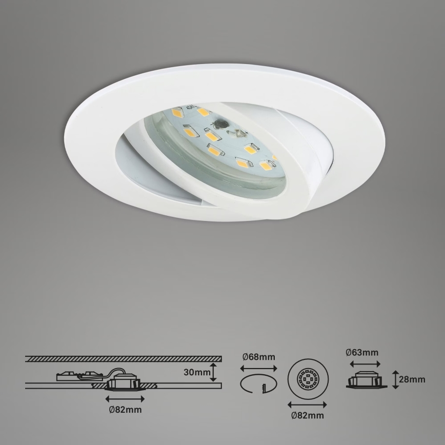 Briloner 7296-016 - LED Димируема лампа за вграждане в баня LED/6,5W/230V IP23