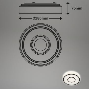 Briloner - LED Плафониера SIRKEL LED/12W/230V черен