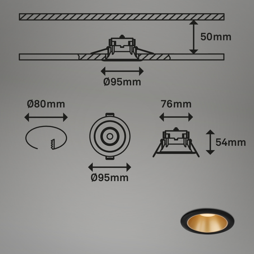 Briloner - К-кт 3x LED Лампа за вграждане в баня LED/4,9W/230V IP44