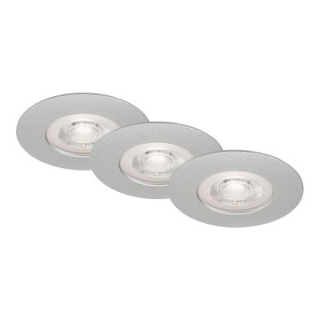 Briloner- К-кт 3x LED Лампа за вграждане в баня LED/4,9W/230V IP44 сребрист