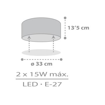 Dalber 42006E - Детска плафониера COLOR LIGHT 2xE27/15W/230V бял