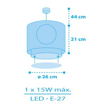 Dalber 60652 - Детски полилей ПИРАТ ISLAND 1xE27/15W/230V