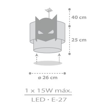 Dalber 61802 - Детски полилей DARK HERO 1xE27/15W/230V