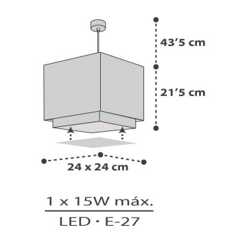 Dalber 63372 - Детски полилей LITTLE PIXEL 1xE27/15W/230V