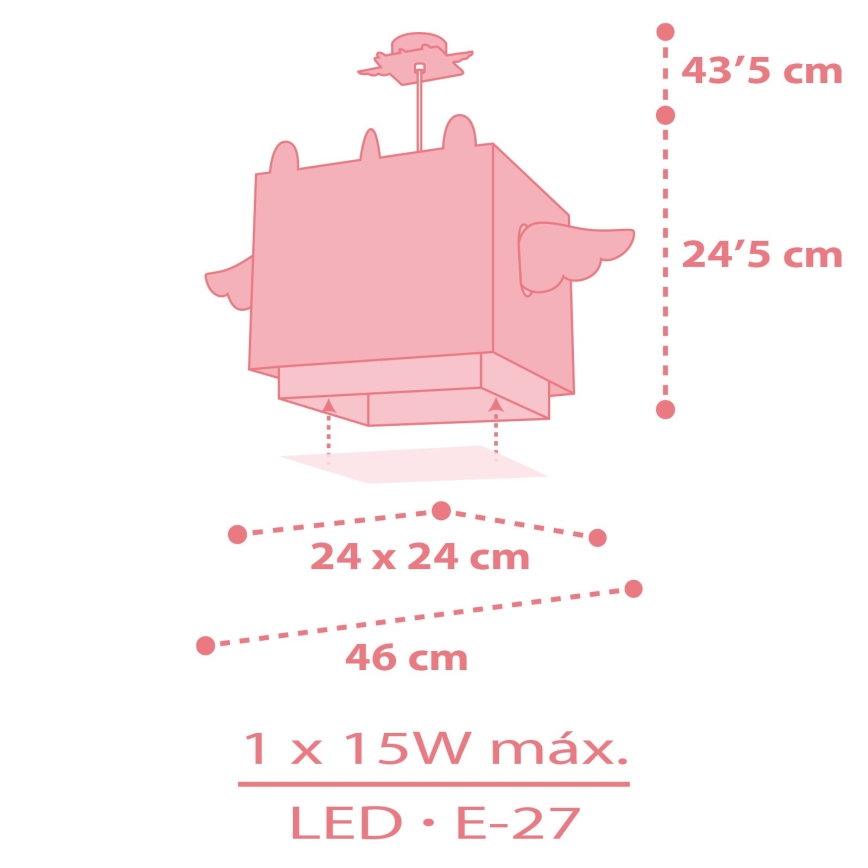 Dalber 64592 - Детски полилей LITTLE UNICORN 1xE27/15W/230V