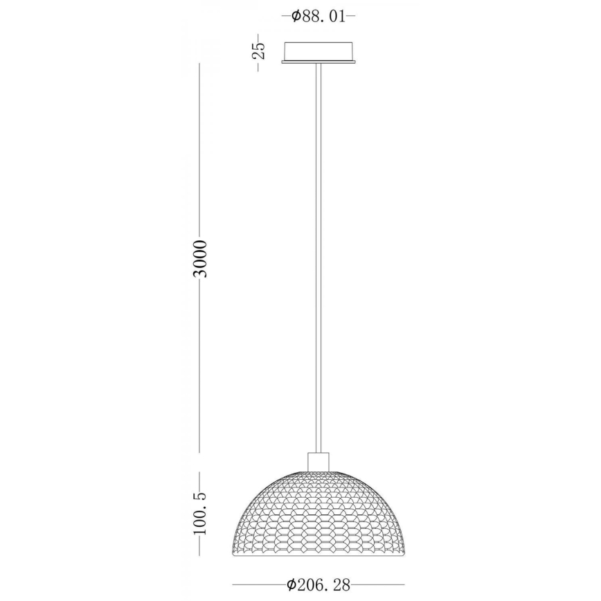 Deko-Light 342142 - Пендел BASKET 1xE27/40W/230V Ø 20 см