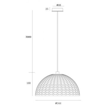 Deko-Light 342143 - Пендел BASKET 1xE27/40W/230V Ø 35 см