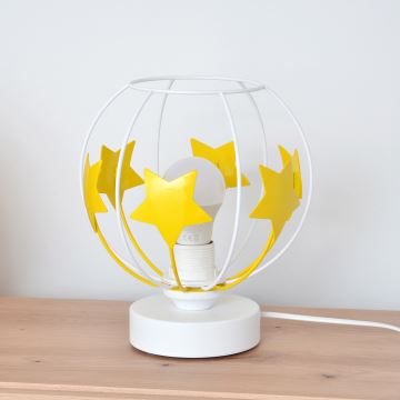 Детска настолна лампа STARS 1xE27/15W/230V жълти/бял