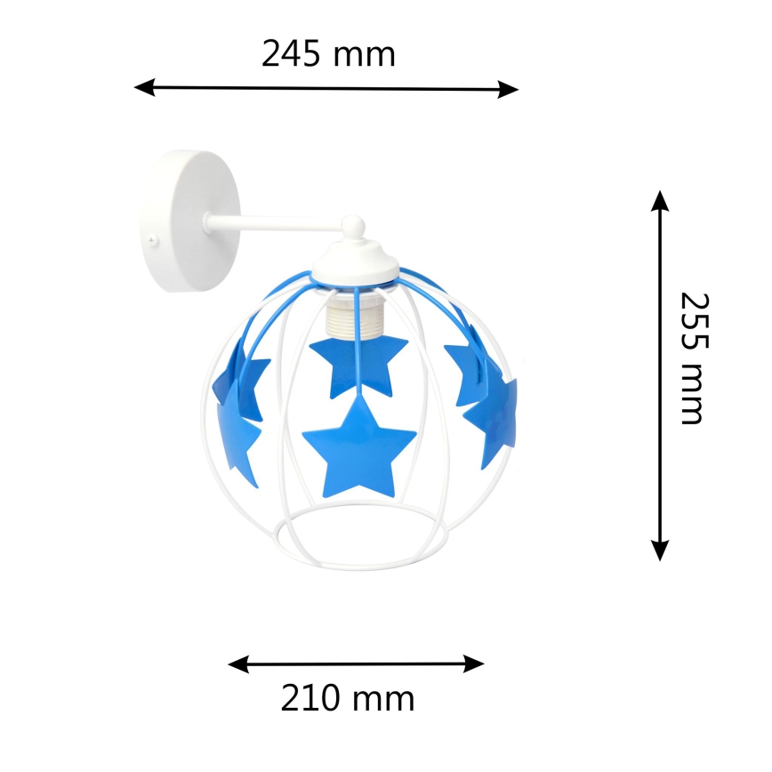 Детски аплик STARS 1xE27/15W/230V син/бял