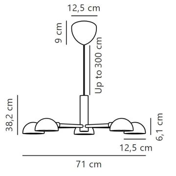 DFTP by Nordlux - Пендел NOMI 5xE14/8W/230V черен