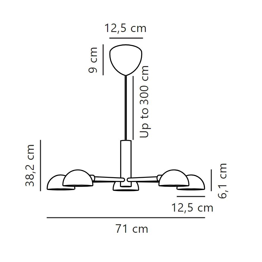 DFTP by Nordlux - Пендел NOMI 5xE14/8W/230V черен