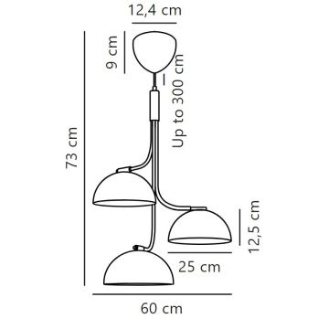 DFTP by Nordlux - Пендел TULLIO 3xE14/25W/230V бял