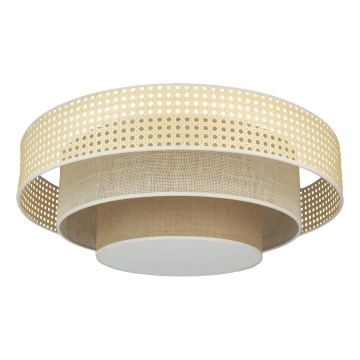 Duolla - LED Плафониера LUNETA LED/26W/230V Ø 60 см 4000K ратан/бежов/кафяв