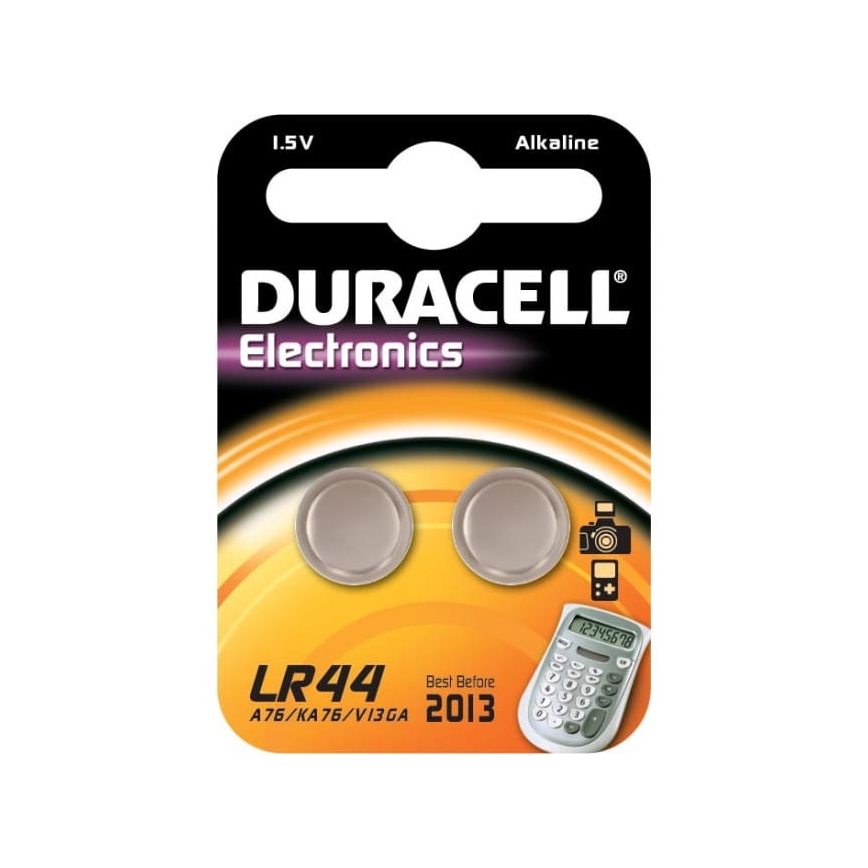 Duracell - 2 бр. Алкална батерия LR44/A76 1,5V 150 mAh