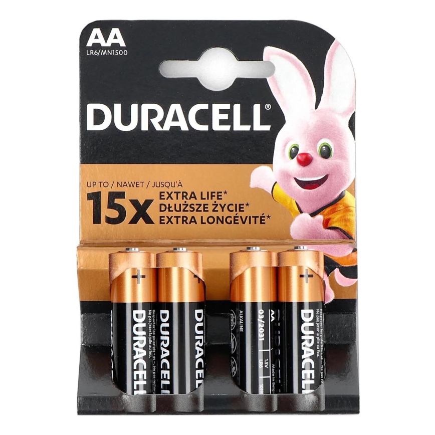 Duracell - 4 бр. Алкална батерия Basic LR06/AA 1,5V 2650 mAh