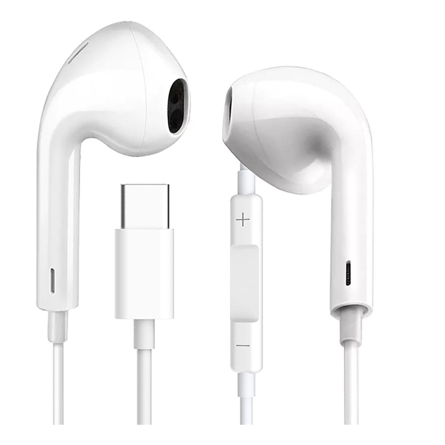 Earphones с microphone USB-C бял