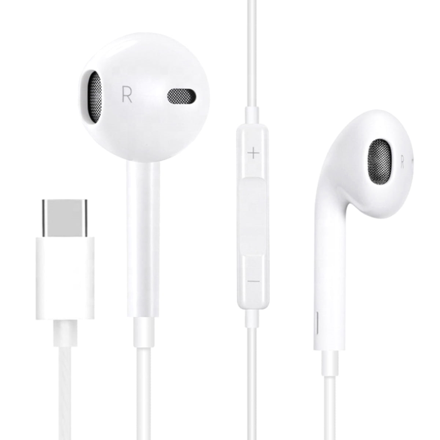 Earphones с microphone USB-C бял